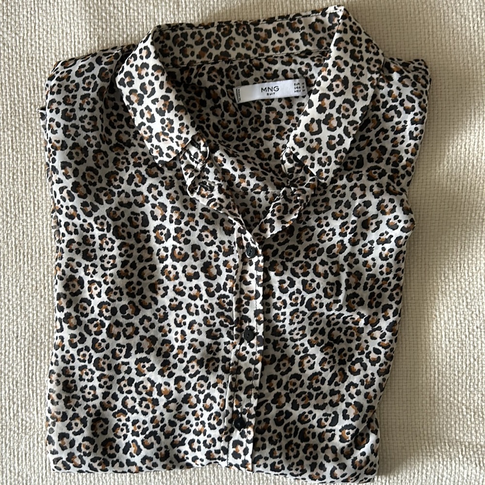 MNG animal print shirt leopard